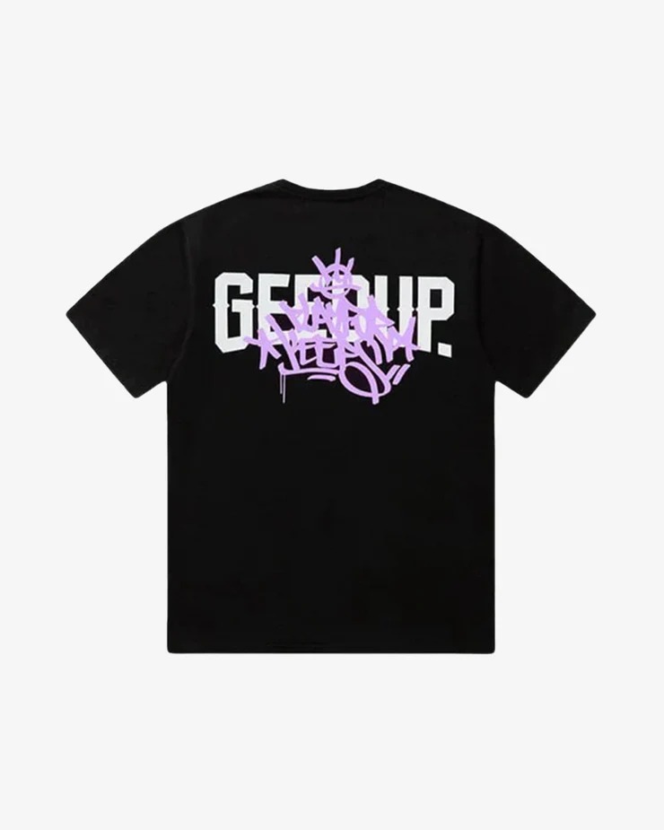 GEEDUP PFK GRAFF TEE BLACK LAVENDER 2 Geedup Handstyle EMB Tee Black Pink