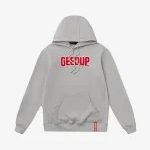 GEEDUP PLAY FOR KEEPS GREY RED HOODIE
