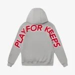 GEEDUP PLAY FOR KEEPS GREY RED HOODIE