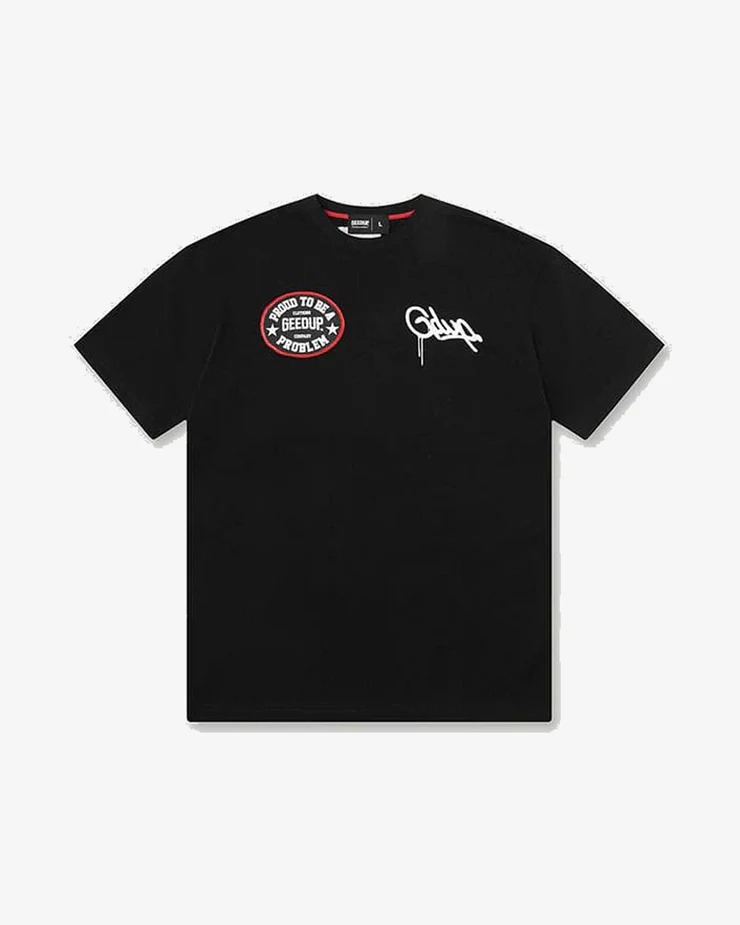 GEEDUP PROUD TO BE A PROBLEM BLACK RED TEE