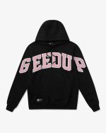 GEEDUP TEAM LOGO BLACK DUSTY PINK HOODIE