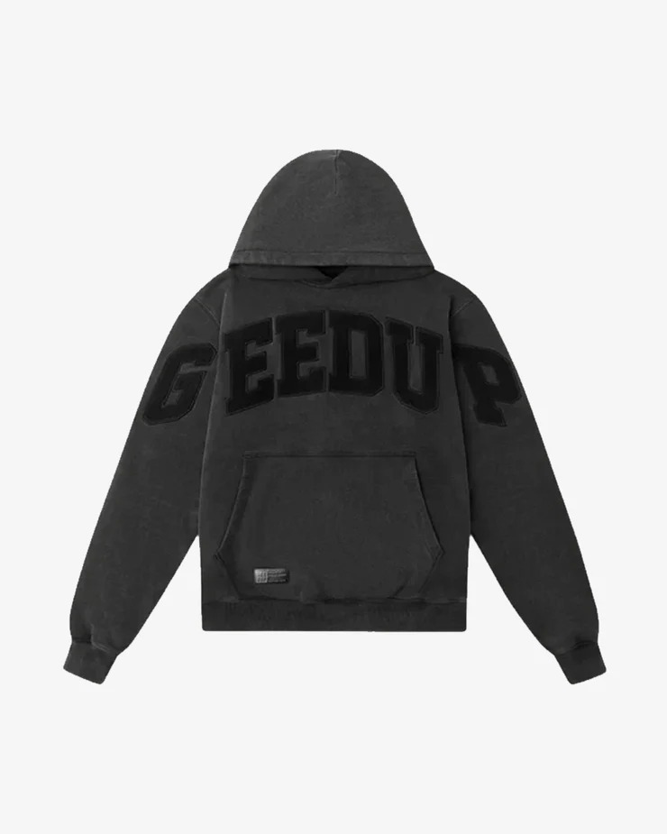 GEEDUP TEAM LOGO VINTAGE WASHED BLACK HOODIE GEEDUP TEAM LOGO VINTAGE WASHED BLACK HOODIE
