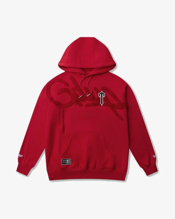 GEEDUP X TRAPSTAR HANDSTYLE HOODIE RED GEEDUP X TRAPSTAR HANDSTYLE HOODIE RED