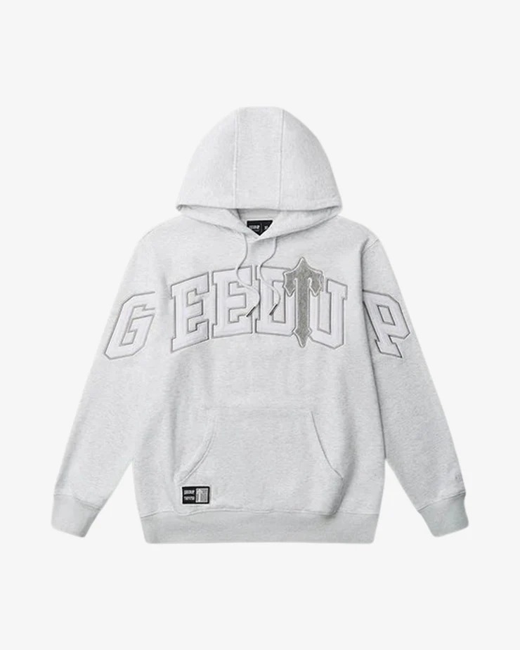GEEDUP X TRAPSTAR TEAM LOGO HOODIE WHITE MARLE GREY GEEDUP X TRAPSTAR TEAM LOGO HOODIE WHITE MARLE GREY