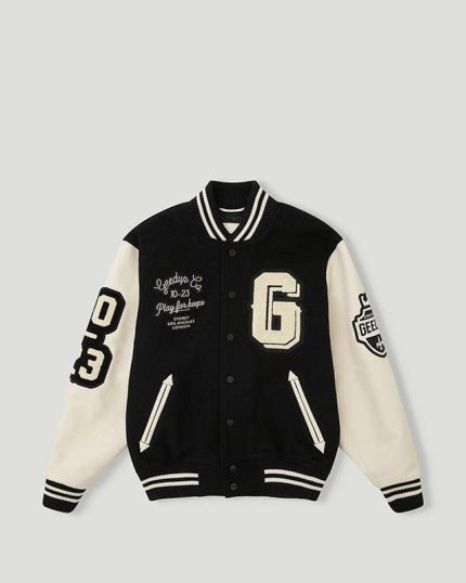 Geedup 13YR PFK Varsity Jacket Black Cream