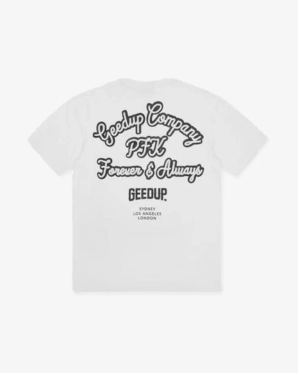 Geedup Company Tee White Navy