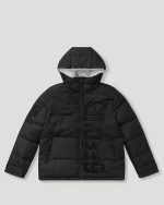 Geedup Core Logo Reversible Puffer Jacket Black White