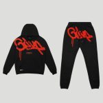 Geedup Handstyle Kids Tracksuit Black Burnt Orange