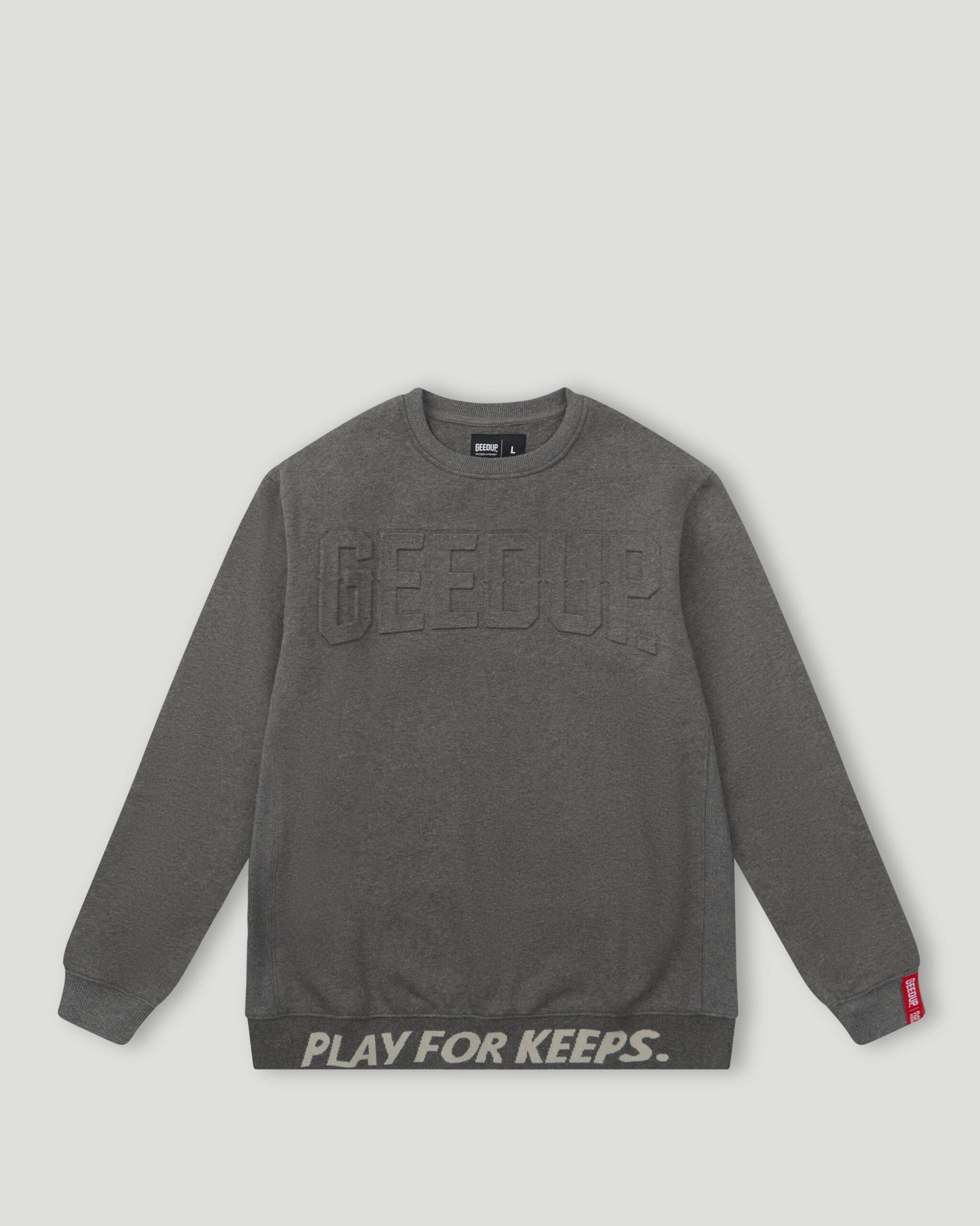 Geedup PFK Core Logo Embossed Crewneck Asphalt Geedup PFK Core Logo Embossed Crewneck Asphalt