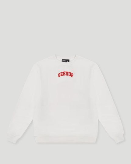 Geedup Strong-Arm Department Crewneck White Red