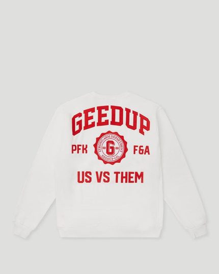 Geedup Strong-Arm Department Crewneck White Red