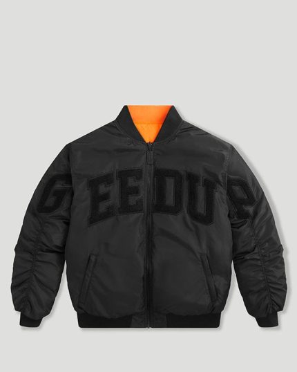 Geedup Team Logo Handstyle Reversible Bomber Black Orange