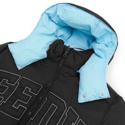 Geedup Team Logo Reversible Duck Down Jacket Baby Blue Black