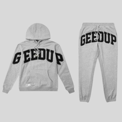Geedup Team Logo Tracksuit Grey Marle Black